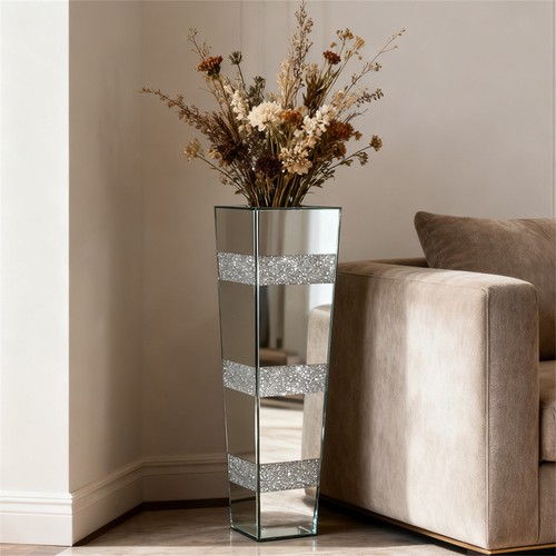 Crushed diamond vase mirrored - diamond,