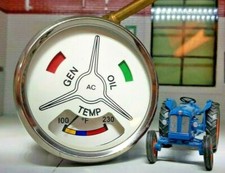 Fordson Power Super Major Tractor Combined Temperature Gauge  AC Type White Face