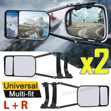 2X Convex Flat Dual Glass Caravan Trailer Tow Towing Mirror Extension Blind Spot