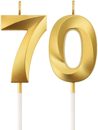 Birthday candle gold number - gold,