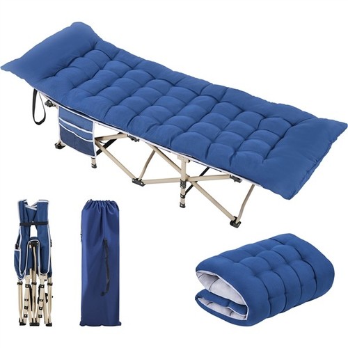 Folding camping cot mat - cot, w/mat