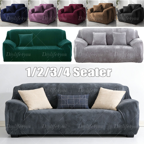 Velvet elastic stretch sofa - elastic,