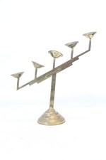 Lrg Vtg ART DECO 5 Lights Brass Church Altar CANDELABRA 41cm 1.7kg - K20