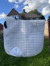 Lemieux Cotton Dressage Saddlecloth Numnah Full Large White Good Condition 
