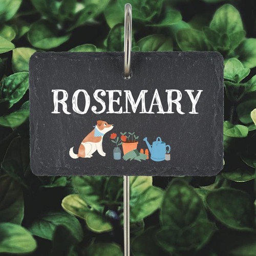 Rosemary herb garden marker - rosemary,