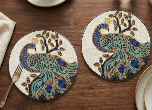Set peacock placemats - of,