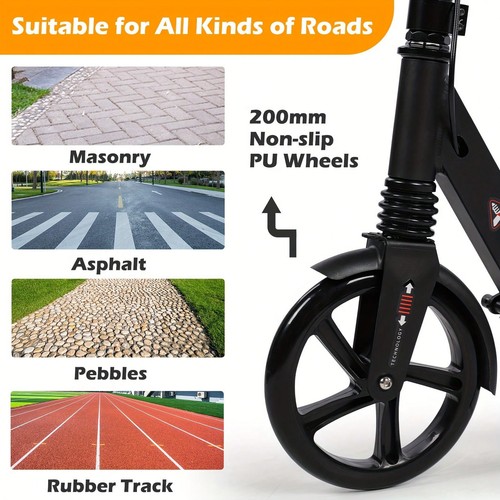 Black foldable adult scooter - foldable,