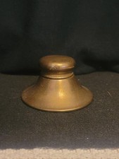 VINTAGE BRASS ROUNDED INKWELL