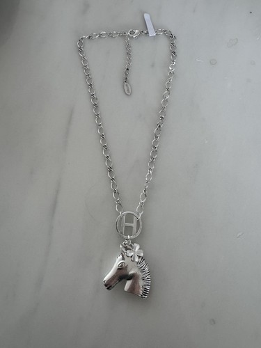 Silver horse pendant leaf - silver, 4