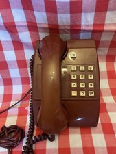 Vintage Retro BTQA 1810 Push Button Telephone Burgundy Red