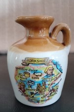 Mini Toby Jug: map of Yorkshire and story of Lindisfarne mead depicted  H: 7CM