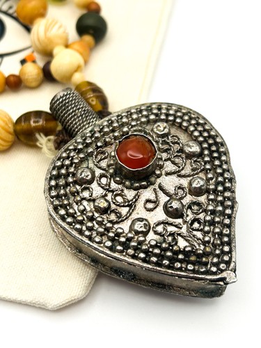Vintage repousse heart perfume - vintage,