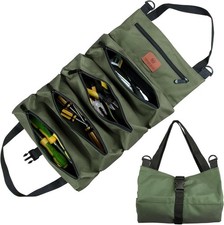 Tool Roll Bag, Canvas Tool Bag, Multi-Purpose Tools Box Organiser with 5 Zip Poc