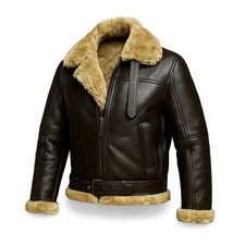 Bomber jacket Men's RAF Aviator B3 Flying Bomber Sheep Skin Real Leather Jacket
