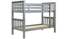 Heavy Duty Detachable Bunk Bed Frame Grey For Kids Childrens Bedroom