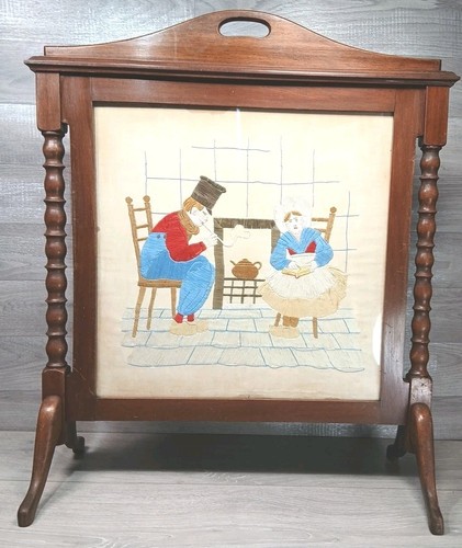 Vintage embroidered fireplace - embroidered,