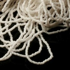 Master Hank (50000+) Vintage Czech white micro rondelle seed glass beads 24bpi