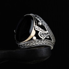 Onyx Men silver ring Handmade