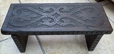 Nicely Carved Wood Antique Prayer Stool Possibly Welsh