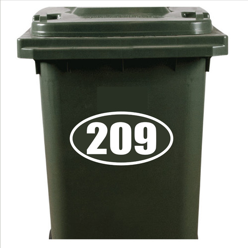 Oval wheelie bin house numbers - oval,