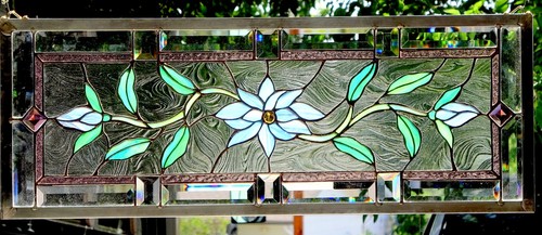 Stained glass transom window - glass,