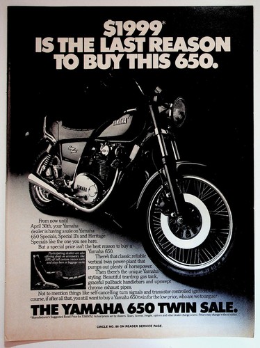 Yamaha 650 twin vintage print - vintage,