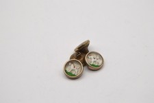 VINTAGE 1930'S KREMENTZ REVERSE PAINT UNDER GLASS DOG CUFFLINKS