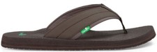 Sanuk Mens Beer Cozy 2 Thongs Dark Brown