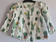 Girls Next Cactus Print Blouse Age 2 To 3 Years Cotton Long Sleeved