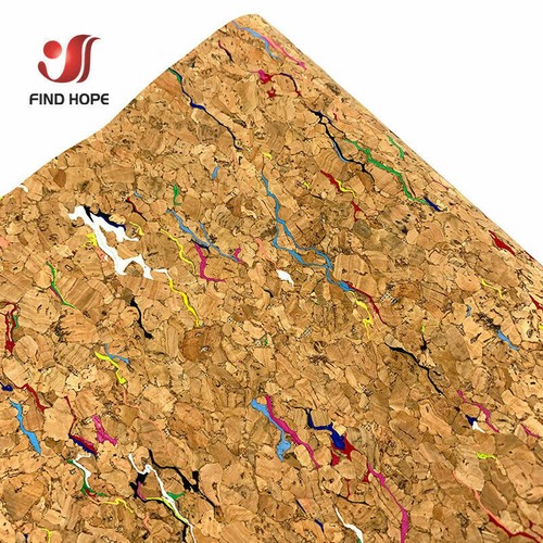Printed natural cork wood - natural,