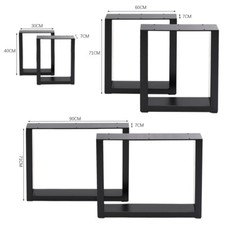 2Pcs Square Steel Metal Table