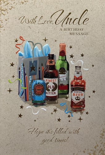 Uncle birthday card - card, beer