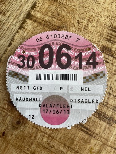Old tax disc june 2014 - tax,
