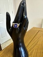 Sterling Silver Masonic Swivel Mens Signet Ring Size T