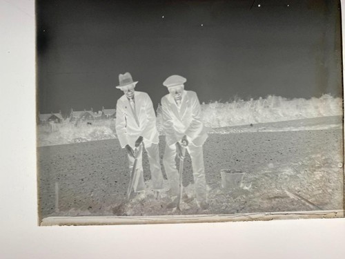 Old gents digging a - in,