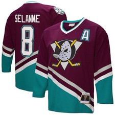 Teemu Selanne NHL Jersey Size Large Mighty Ducks Ice Hockey Jersey Mitchell Ness