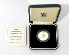 1994 £2 Bank of England Tercentenary Silver Proof Two Pound Coin Boxed COA S23