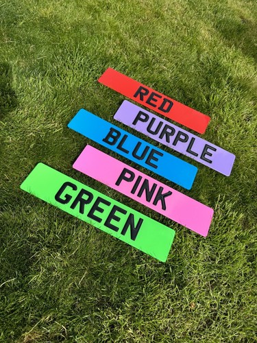 Coloured display number plates - display,