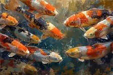 Japanese Koi Carp Fish Canvas