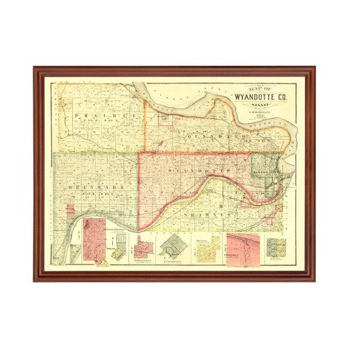 Old map wyandotte county - old, of
