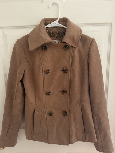 Women guess camel peacoat - women's,