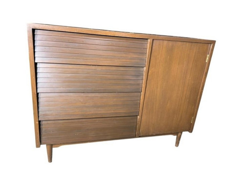 Vtg mcm walnut tambour door - vtg,