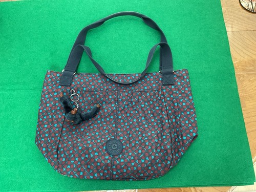 Kipling blue maroon spot - blue/maroon, tote
