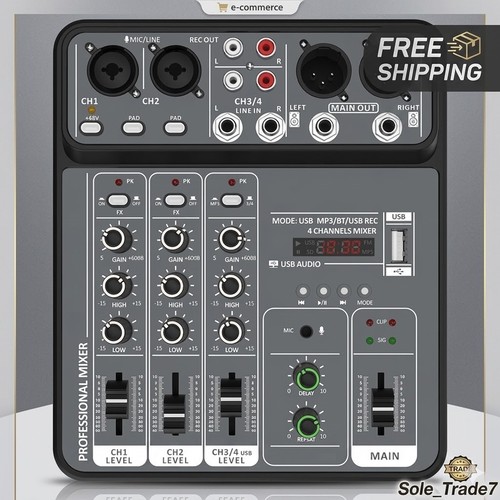 Channel audio mixer with 48v - 4,
