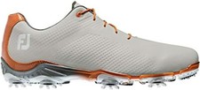 NEW FootJoy [9.5] Medium Men's DNA FJ Spikes Golf Shoes-Dove Grey/Orange 53446