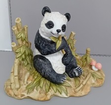 Black & White Panda With Bamboo Shoots Ornament By JR Akita Figurine