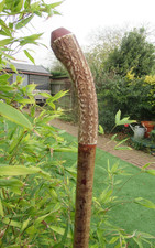 HAND CRAFTED HAZEL STAGSHORN ANTLER HIKING/WALKING STICK  52 " LONG