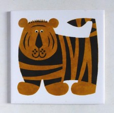 Kenneth Townsend Vintage Art Pottery Tiger Tile, Menagerie Series 1960's