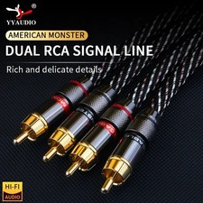 Hi-Fi RCA Audio Cable 6N OFC 2RCA Male to Male Gold Plated for CD DVD Amp
