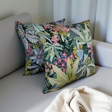 Pair Of New Handmade Cushion Covers In John Lewis Exotic Garden Fabric